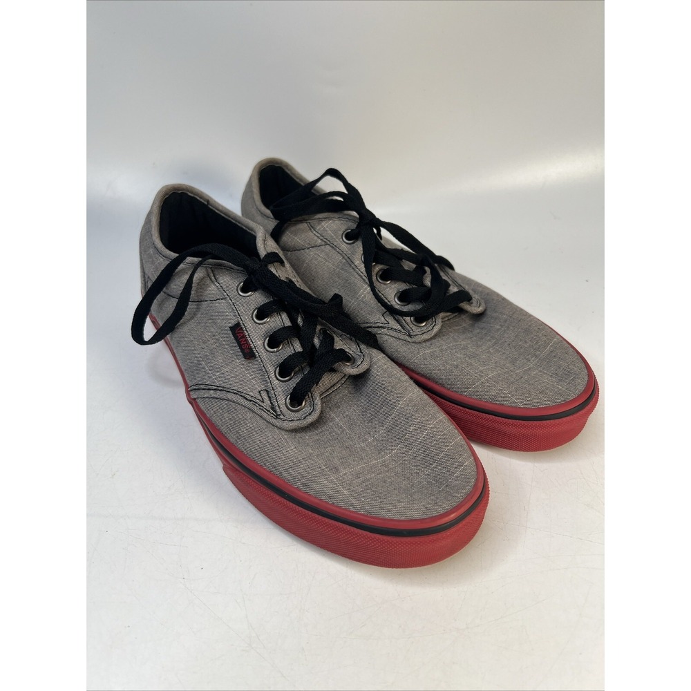 Vans off the Wall Mens Gray shoes with red soles size 8.5